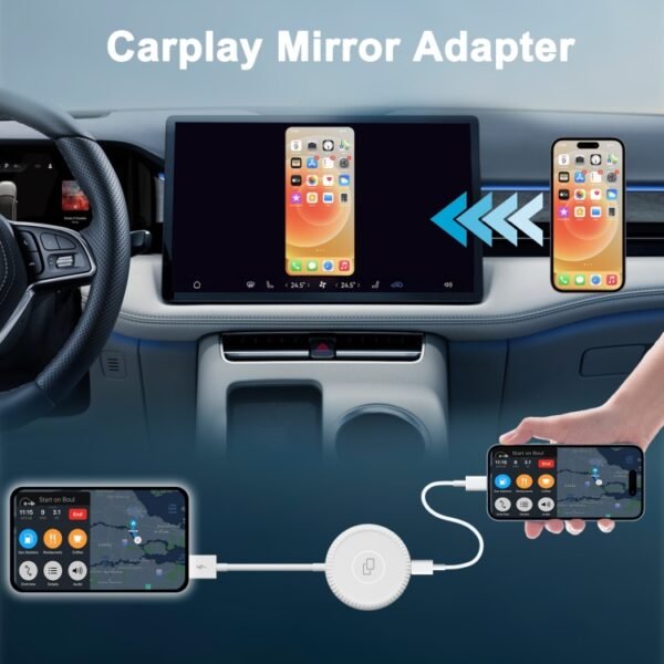 THT-020-6 USB + USB-C / Type-C Carplay Mirror Adapter for iPhone, THT-020-6 - Image 3