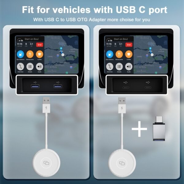 THT-020-6 USB + USB-C / Type-C Carplay Mirror Adapter for iPhone, THT-020-6 - Image 7