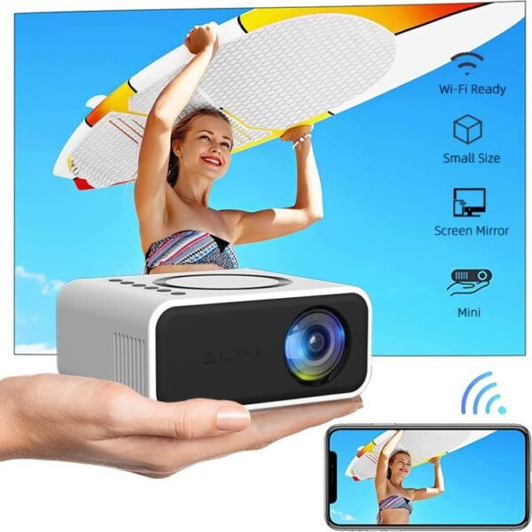 T300S 320x240 24ANSI Lumens Mini LCD Projector Supports Wired & Wireless Same Screen, US Plug, EU Plug, UK Plug, AU Plug - Image 9