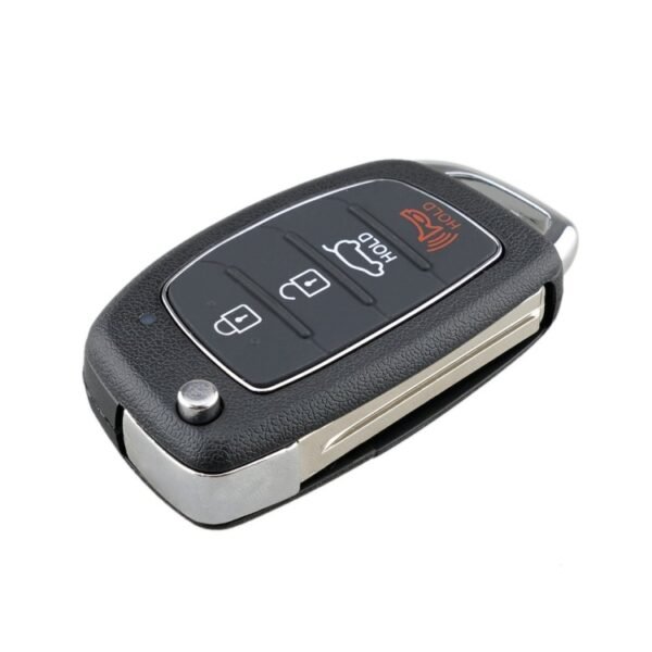 4-button Folding Car Key Shell with Metal Edge Solaris ix35 ix4 Santa For Hyundai Sonata 2014-2017 / Tucson 2016-2019 /  Santa Fe 2013-2016 - Image 2