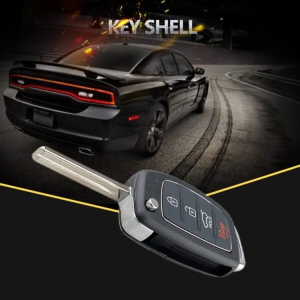 4-button Folding Car Key Shell with Metal Edge Solaris ix35 ix4 Santa For Hyundai Sonata 2014-2017 / Tucson 2016-2019 /  Santa Fe 2013-2016 - Image 8