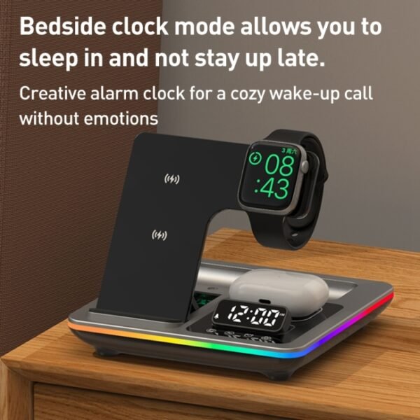 A93 15W 5 in 1 Multifunctional Foldable Wireless Charger Desktop Phone Stand - Image 6