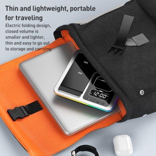 A93 15W 5 in 1 Multifunctional Foldable Wireless Charger Desktop Phone Stand - Image 7