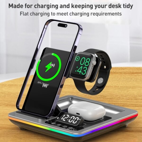 A93 15W 5 in 1 Multifunctional Foldable Wireless Charger Desktop Phone Stand - Image 9