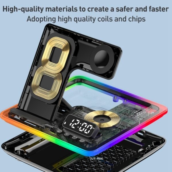 A93 15W 5 in 1 Multifunctional Foldable Wireless Charger Desktop Phone Stand - Image 10