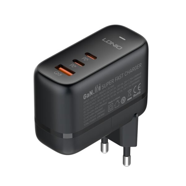LDNIO Q366 65W USB + Dual Type-C Port Charger with 1m USB-C / Type-C to USB-C / Type-C Data Cable, EU Plug, UK Plug, US Plug - Image 13