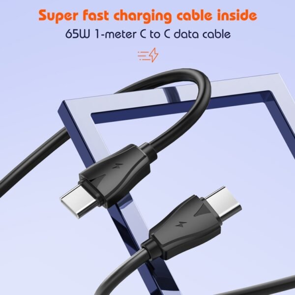 LDNIO Q366 65W USB + Dual Type-C Port Charger with 1m USB-C / Type-C to USB-C / Type-C Data Cable, EU Plug, UK Plug, US Plug - Image 10