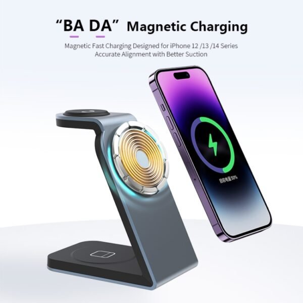 SW18 3 in 1 Metal Magnetic Wireless Charger - Image 5