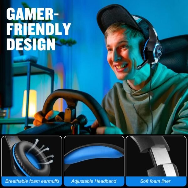 KOTION EACH GS400 Omni-directional Mic Gaming Headset, Length: About 1.9m, GS400 - Image 4