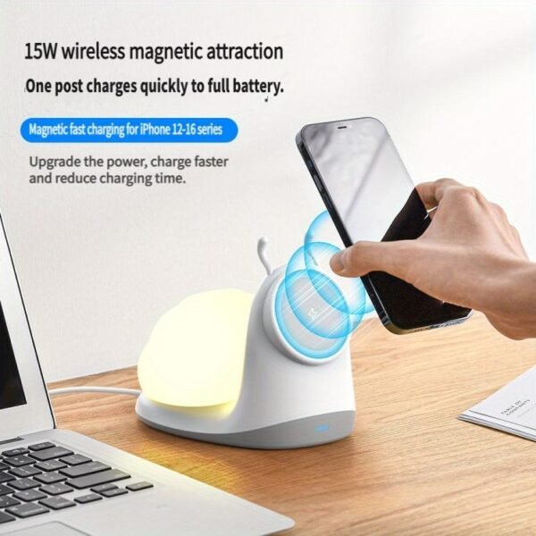 W11 Multifunctional Magnetic Wireless Charger with Night Light, W11 - Image 5