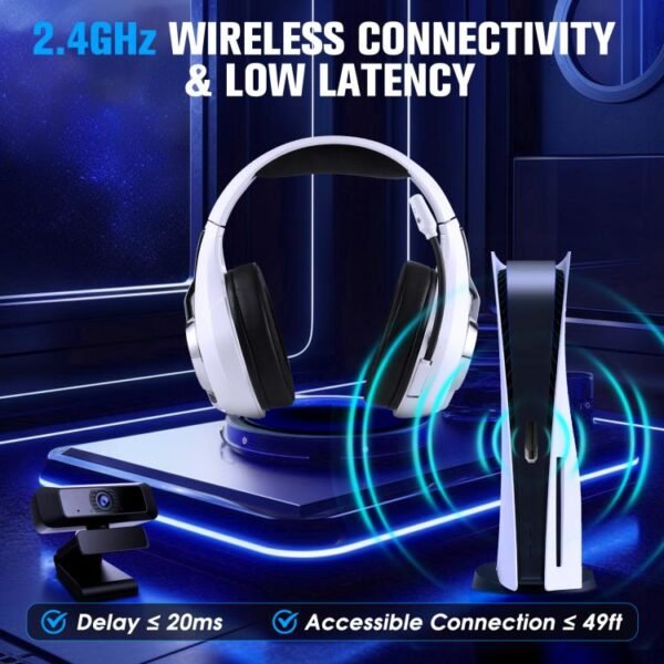 KOTION EACH GS400 Ultra Over Ear Bluetooth Wired 2.4GHz Tri-mode Gaming Headset, GS400 Ultra - Image 3