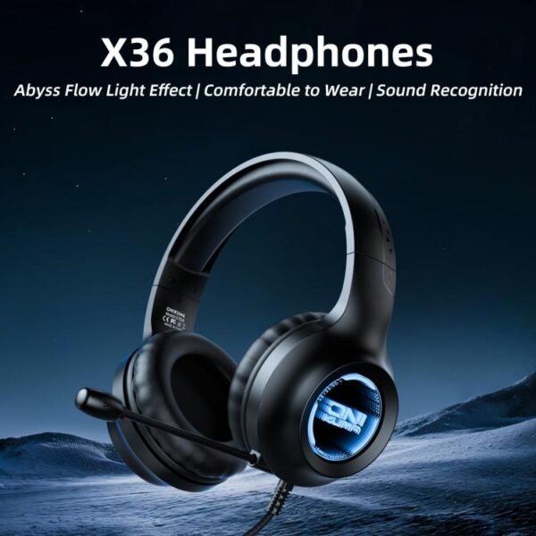 ONIKUMA X36 Abyss Lamp Effect 40mm Custom Drive Unit Game Headphones - Image 2