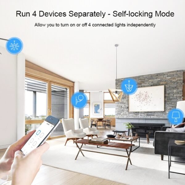 Sonoff 4CHPROR3 Mobile Phone Smart Home Switch Four-way Controller, Support Long-range Control Timing - Image 5