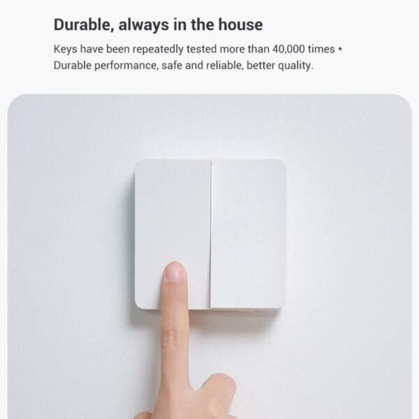 Original Xiaomi Mijia Double Control Wall Switch, Double Button(White) - Image 3