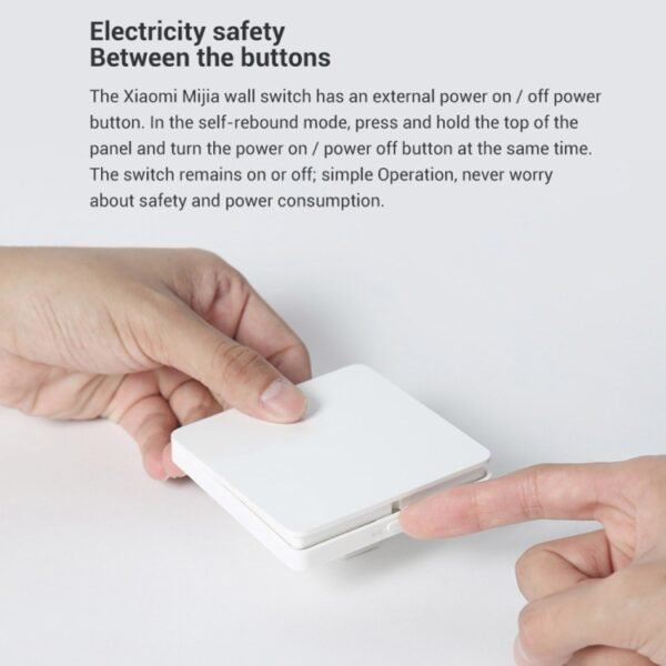 Original Xiaomi Mijia Double Control Wall Switch, Double Button(White) - Image 4