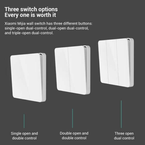 Original Xiaomi Mijia Double Control Wall Switch, Double Button(White) - Image 8