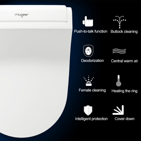 U Shape Multi-function Bathroom Automatic Cleaning Heating Intelligent Flush Toilet Cleaner Cover - Image 12