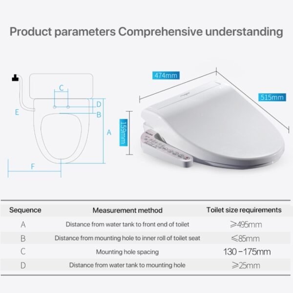 U Shape Multi-function Bathroom Automatic Cleaning Heating Intelligent Flush Toilet Cleaner Cover - Image 13