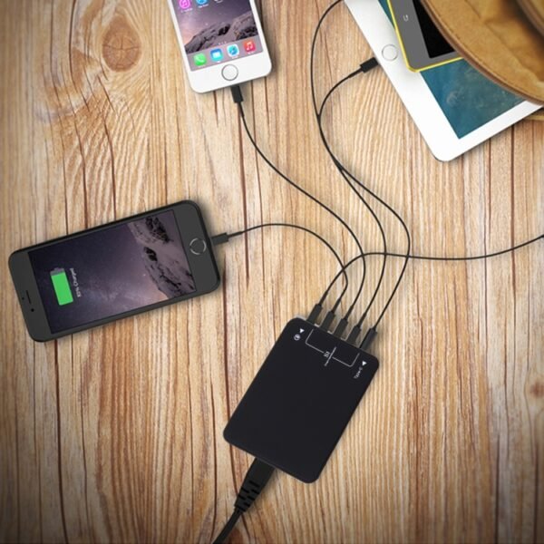 Q8118 1 Quick Charge 3.0 + 4 Smart Identification USB + 1 USB-C / Type-C 3.1 Desktop USB Charger - Image 11