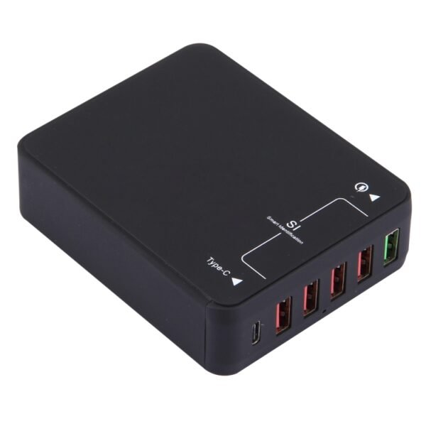Q8118 1 Quick Charge 3.0 + 4 Smart Identification USB + 1 USB-C / Type-C 3.1 Desktop USB Charger - Image 5