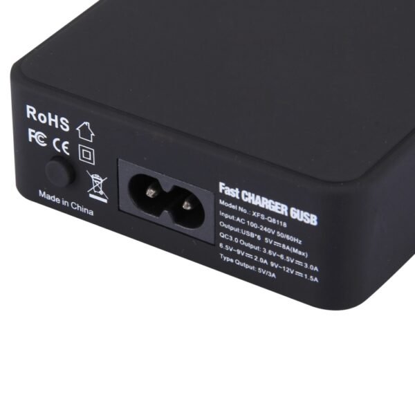 Q8118 1 Quick Charge 3.0 + 4 Smart Identification USB + 1 USB-C / Type-C 3.1 Desktop USB Charger - Image 7
