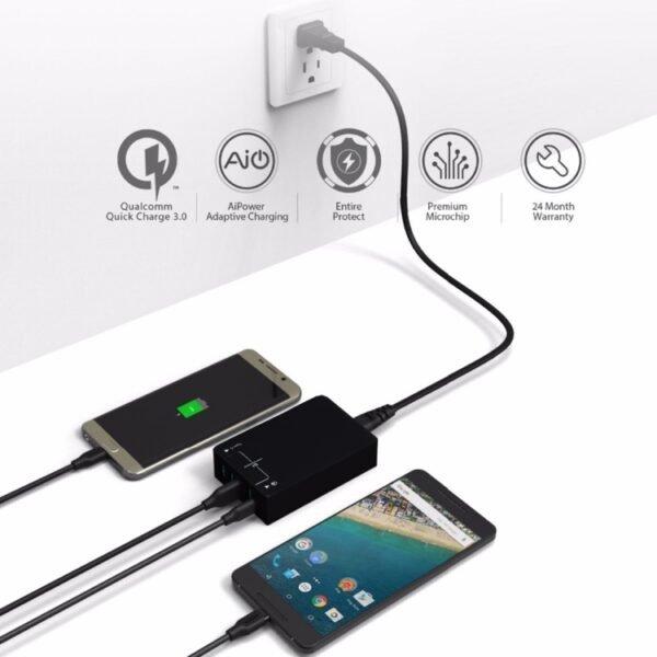 Q8118 1 Quick Charge 3.0 + 4 Smart Identification USB + 1 USB-C / Type-C 3.1 Desktop USB Charger - Image 10