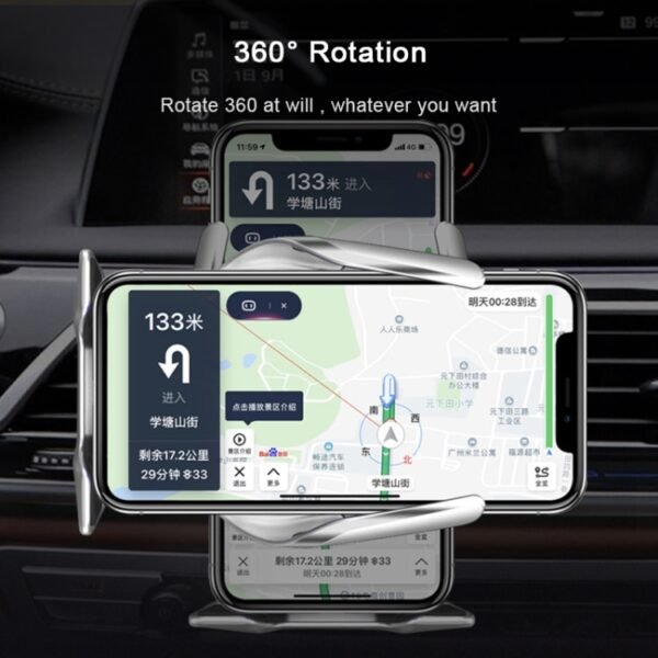 S7 15W QI 360 Degree Rotatable Infrared Induction Car Air Outlet Wireless Charging Mobile Phone Holder for 4.0-6.5 inch Mobile Phones, S7 - Image 10