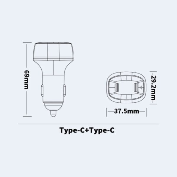 ACC-580 Dual Ports PD 60W Fast Charging Car Charger - Image 3