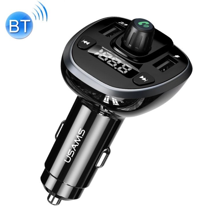 USAMS US-CC115 C21 Dual USB 3.4A Digital Display Wireless FM Car Charger, US-CC115 C21