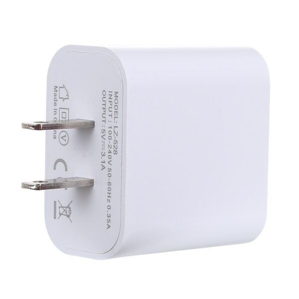 3.1A 3 USB Ports Quick Charger Travel Charger, US Plug, LZ-528 US - Image 3
