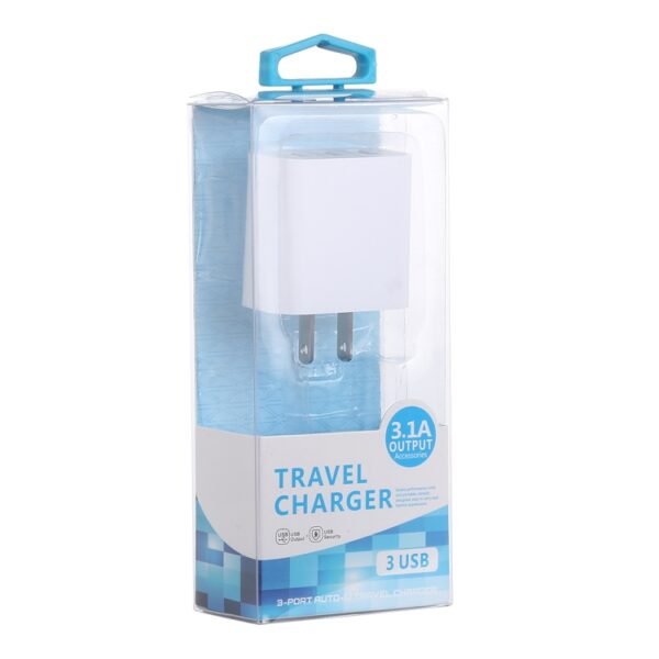 3.1A 3 USB Ports Quick Charger Travel Charger, US Plug, LZ-528 US - Image 4