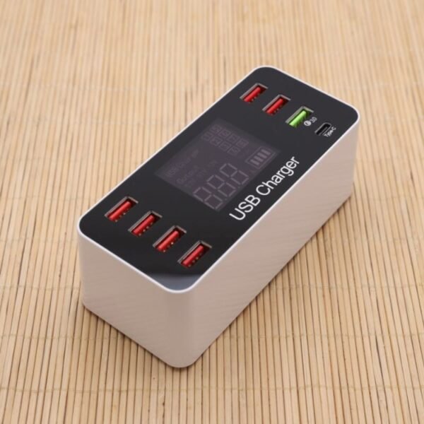 A9+ Multi-function AC 100V~240V 8 Ports USB Digital Display LCD Detachable Charging Station Smart Charger,Support QC3.0, A9+ - Image 4