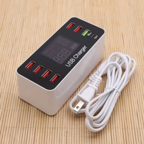 A9+ Multi-function AC 100V~240V 8 Ports USB Digital Display LCD Detachable Charging Station Smart Charger,Support QC3.0, A9+ - Image 5
