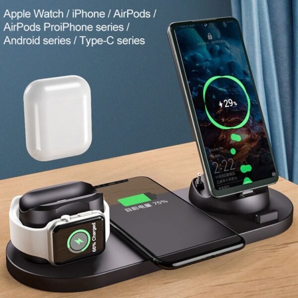 6 in 1 10W Qi Standard Wireless Charger Stand - Image 4