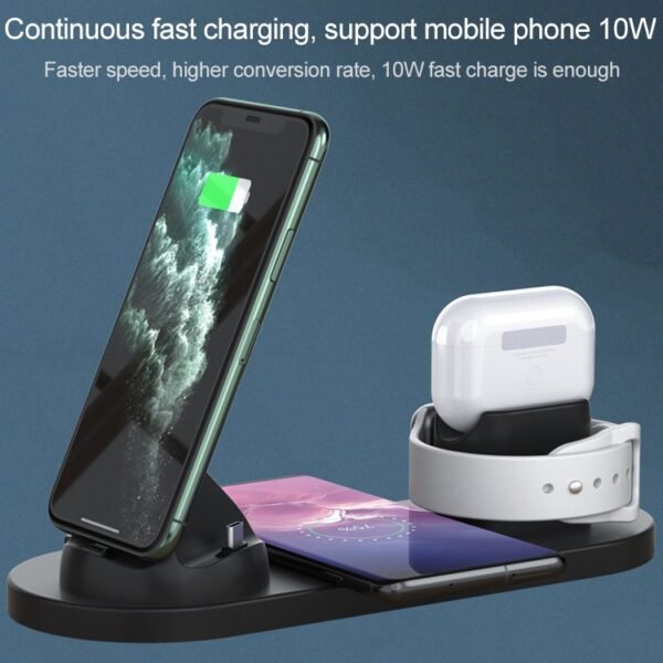 6 in 1 10W Qi Standard Wireless Charger Stand - Image 5