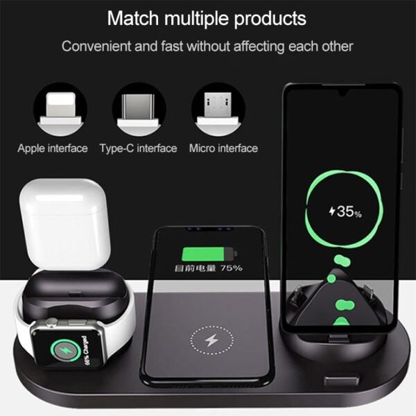 6 in 1 10W Qi Standard Wireless Charger Stand - Image 7