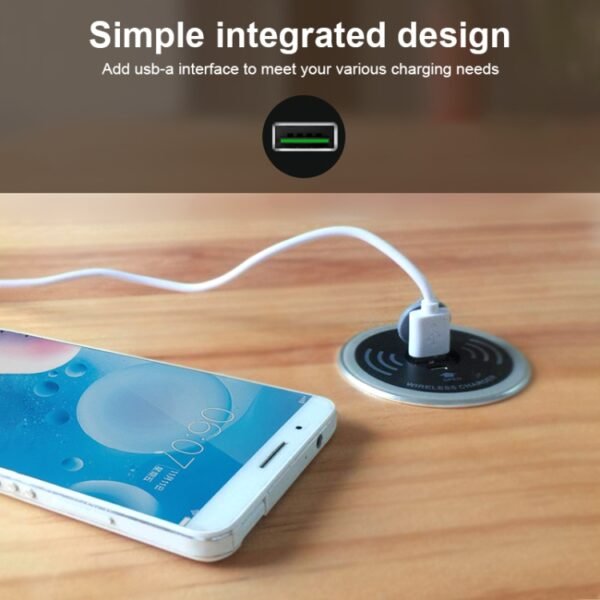 KP-ZMC Embedded Desktop Wireless Charger with PD+USB Interface Cable Length: 1.2m - Image 11