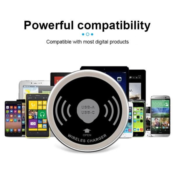 KP-ZMC Embedded Desktop Wireless Charger with PD+USB Interface Cable Length: 1.2m - Image 14