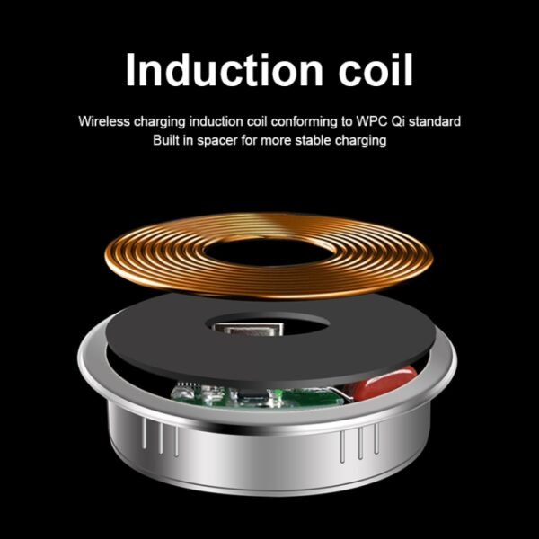 KP-ZMC Embedded Desktop Wireless Charger with PD+USB Interface Cable Length: 1.2m - Image 8