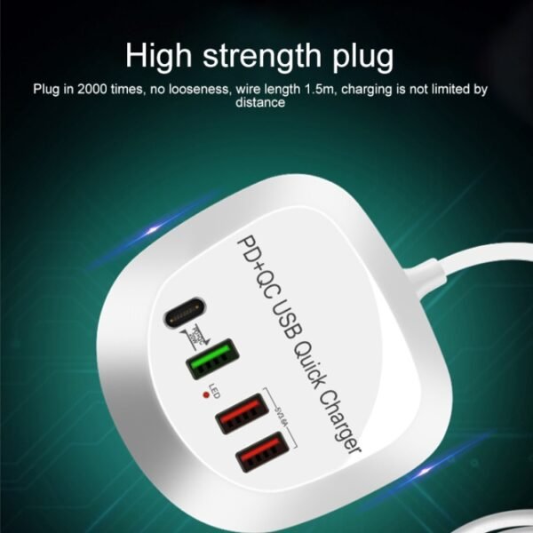 WLX-T3P 4 In 1 PD + QC Multi-function Smart Fast Charging USB Charger, WLX-T3P AU Plug, WLX-T3P EU Plug, WLX-T3P UK Plug, WLX-T3P US Plug - Image 6
