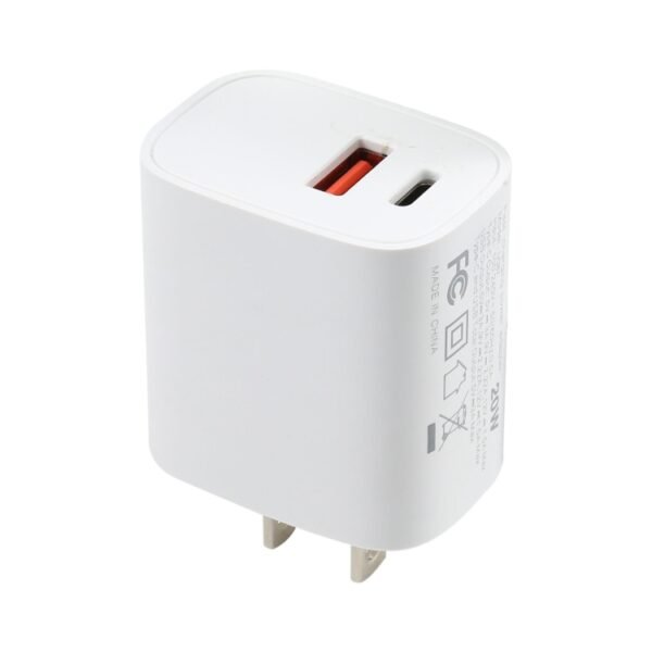 U087 20W USB-C / Type-C + USB Ports Fast Charging Travel Charger, US Plug - Image 2
