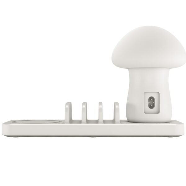 HQ-UD12 Universal 4 in 1 40W QC3.0 3 USB Ports + Wireless Charger Mobile Phone Charging Station with Mushroom Shape LED Light, Length: 1.2m, EU Plug - Image 4