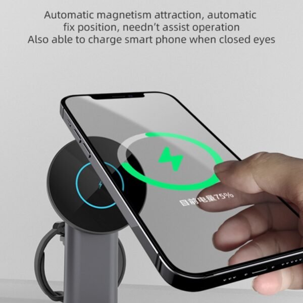 S36 3 in 1 15W Multifunctional Magnetic Wireless Charger for Mobile Phones / Apple Watches / AirPods, S36 Black - Image 3