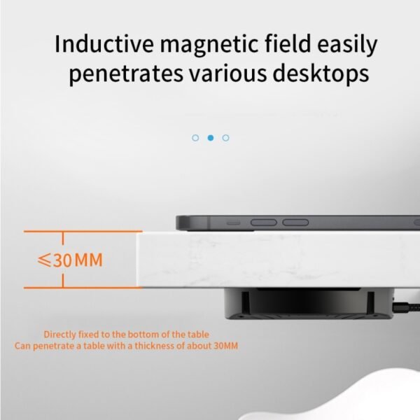 T16 10W Long-distance Air-tight Magnetic Wireless Charger for Desktops Within 30mm Thickness - Image 2