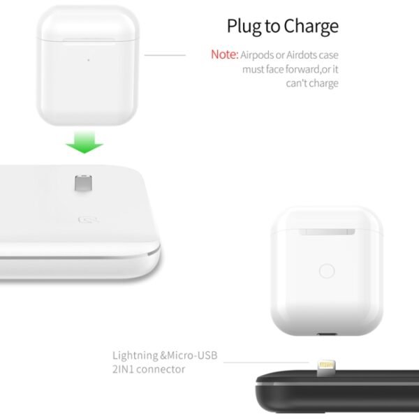 Z5 QI Vertical Magnetic Wireless Charger for Mobile Phones & Apple Watches & AirPods / Xiaomi Redmi AirDots, with Touch Ring Light, Z5 - Image 12