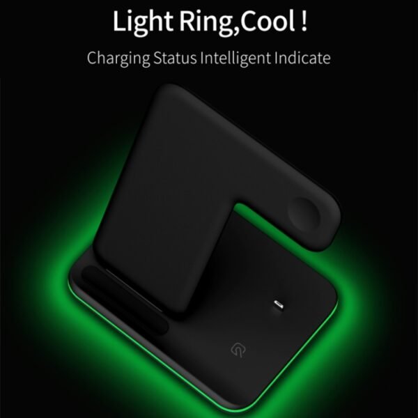 Z5 QI Vertical Magnetic Wireless Charger for Mobile Phones & Apple Watches & AirPods / Xiaomi Redmi AirDots, with Touch Ring Light, Z5 - Image 15
