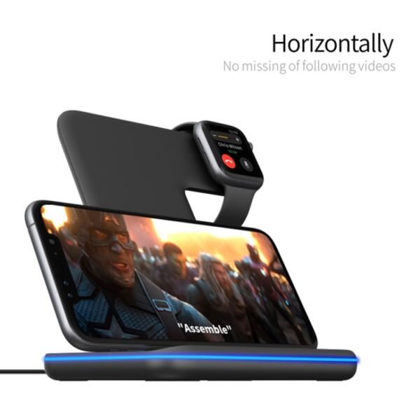 Z5 QI Vertical Magnetic Wireless Charger for Mobile Phones & Apple Watches & AirPods / Xiaomi Redmi AirDots, with Touch Ring Light, Z5 - Image 9
