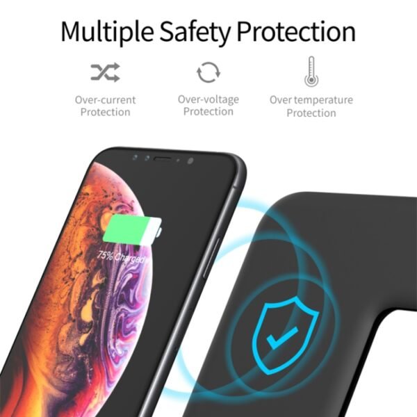 Z5 QI Vertical Magnetic Wireless Charger for Mobile Phones & Apple Watches & AirPods / Xiaomi Redmi AirDots, with Touch Ring Light, Z5 - Image 10