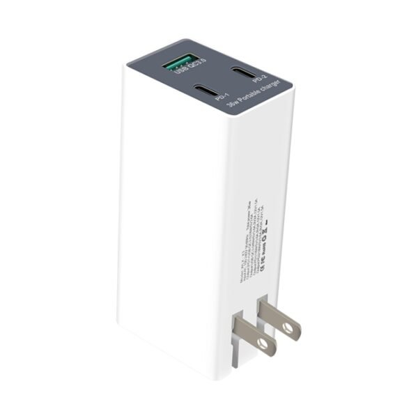 WLX-X3 36W 90 Degrees Foldable Pin Portable Multi-function USB Charger, US Plug - Image 3