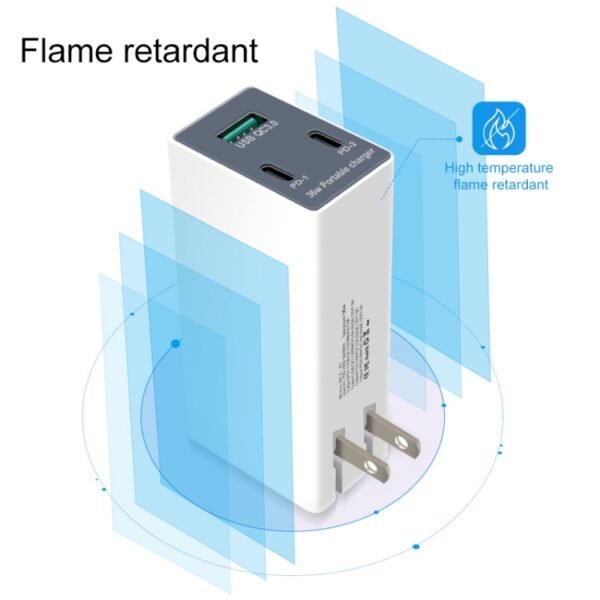 WLX-X3 36W 90 Degrees Foldable Pin Portable Multi-function USB Charger, US Plug - Image 5